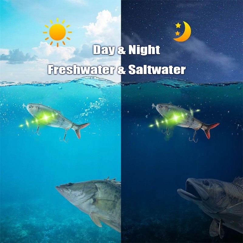 Robotic Swimming Fishing Electric Lures USB Rechargeable Lures Multi Jointed
