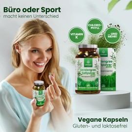 Vimion VIMION Barley Grass Juice Powder - 120 Capsules - Highly Concentrated than Regular Barley Grass - Naturally Rich in Chlorophyll - 100% Vegan - GMO-Free - Lasts 60 Days