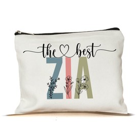 PTDShops The Best Zia Makeup Bag - Mothers Day Makeup Bag - Cute Zia Cosmetic Bag - Gift Birthday Zia Makeup Bag - Best Zia Cosmetic Bag - Gift Zia Zipper Makeup Bags Travel