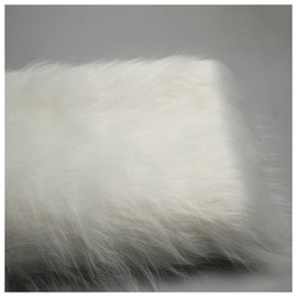 ZhHOME Fluffy Plain Faux Fur Faux Fur Fabric 10 cm Long Pile 170 x 50 cm Soft Plush Fabric for Costumes, Decorating Crafts, Toys (Colour: White)