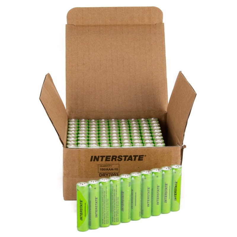 Interstate Batteries AAA Alkaline Battery (100 Pack) All-Purpose 1.5V High