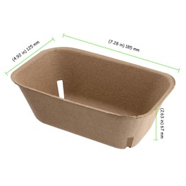 TAICHEUT 100 Pcs Natural Pulp Fiber Berry Basket, 7.2 x 4.1 x 2.6 inch Produce Berry Basket Bulk Pulp Fiber Fruit Containers Molded Berry with Vented Basket for Fruit