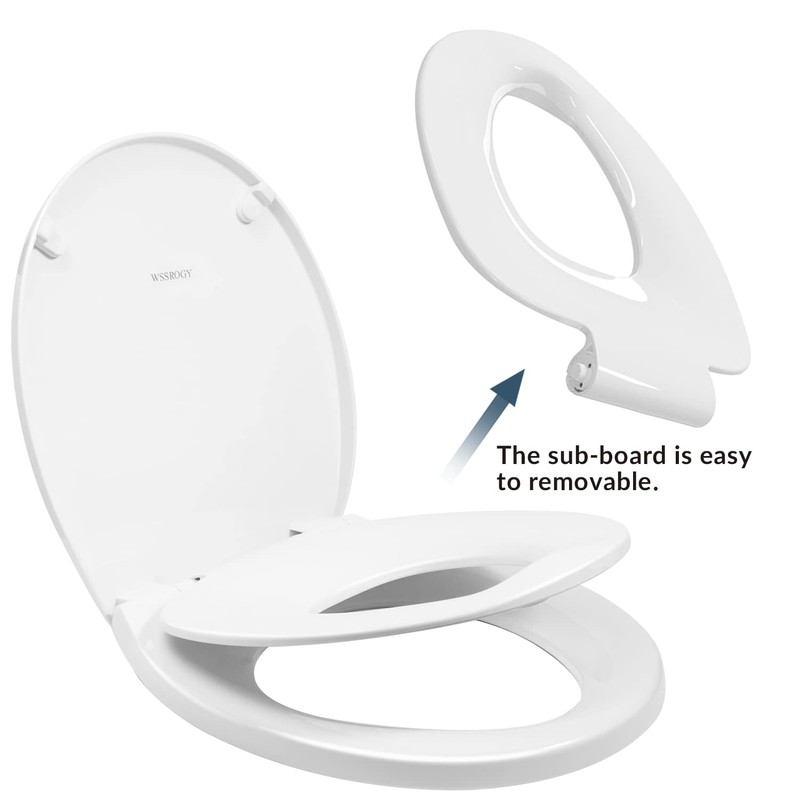 Round Toilet Seat with Built-In Toddler Training Seat