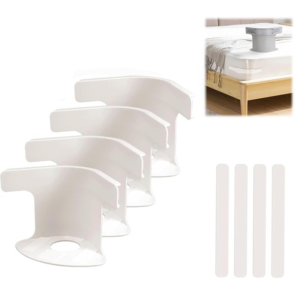 Bed Sheet Holder with Locking Strips, 4 Pieces Bed Sheet
