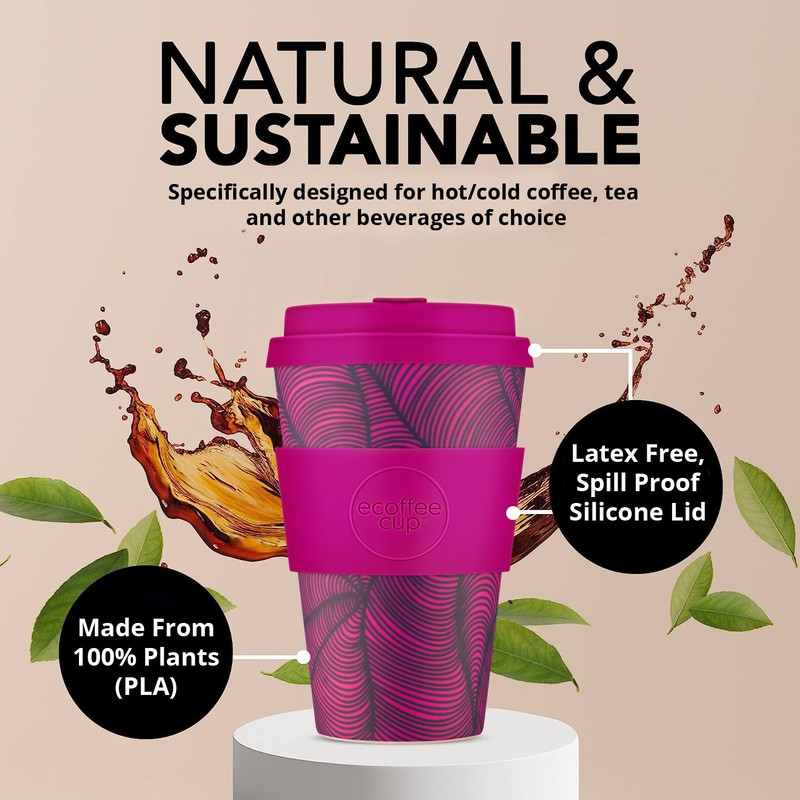 Ecoffee Cup 814 009 Reusable Eco Friendly Cup Saucer 400ml
