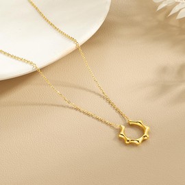 WanLike Gold Sun Necklace for Women,18K Gold Plated Simple Sun Pendant,Elegant Jewelry as Gifts for Women (B-Gold Sun)