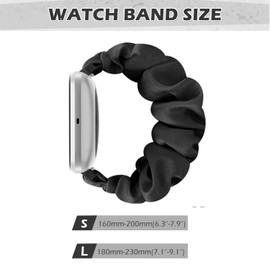 DKGKOO Scrunchie Watch Strap for Women Compatible with Versa 4 / Versa 3 /Sense/Sense 2 Elastic Scrunchy Replacement Band Soft Stretchy Band (5 Pack F,L-Size)