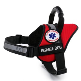ALL ACCESS CANINE™ Service Dog - Emotional Support Animal ESA Dog - Therapy Dog- Waterproof Vest Reflective Harness with No Pull Handle and Hook and Loop Straps (ESA, Medium)