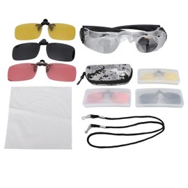 Binocular Glasses Magnifier Fishing Glasses 4X with 3 Color Polarized Clip Filter Comfort Nose Pad Adjustable Telescope Glasses for Concert