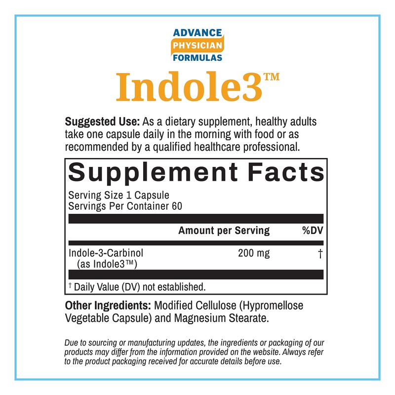 Advance Physician Formulas, Indole-3-Carbinol, 200 mg, 60 Vegetable Capsules