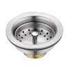 Luxier KS01-B 3 1/2" Drop-in Kitchen/Bar Sink Basket Strainer, Stainless