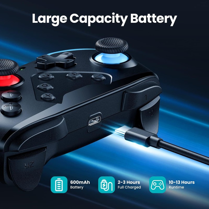 VOYEE Switch Controllers Compatible with Switch/Lite/OLED/Windows, Programmable RGB Flash LED,