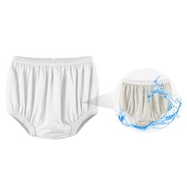 EEOST Adult Diaper Cover for Incontinence Noiseless Leak-Protection Underwear Plastic Pants Over Diapers Waterproof Rubber Pants (White, S)