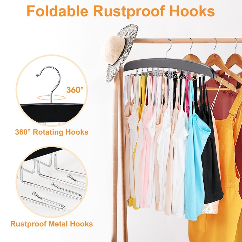 Tank Top Hanger with Premium Wood, 24 Large Capacity, Space