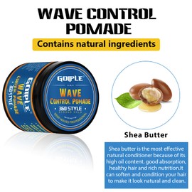 Natural Wave Pomade Strong Hold Easy Wash 360 Wave Training Hair Cream, Waves Grease for Men Water-Based Hair Cream for Wave, Moisture, Control and Silky Shine, Wave Pomade for Black Men 4oz