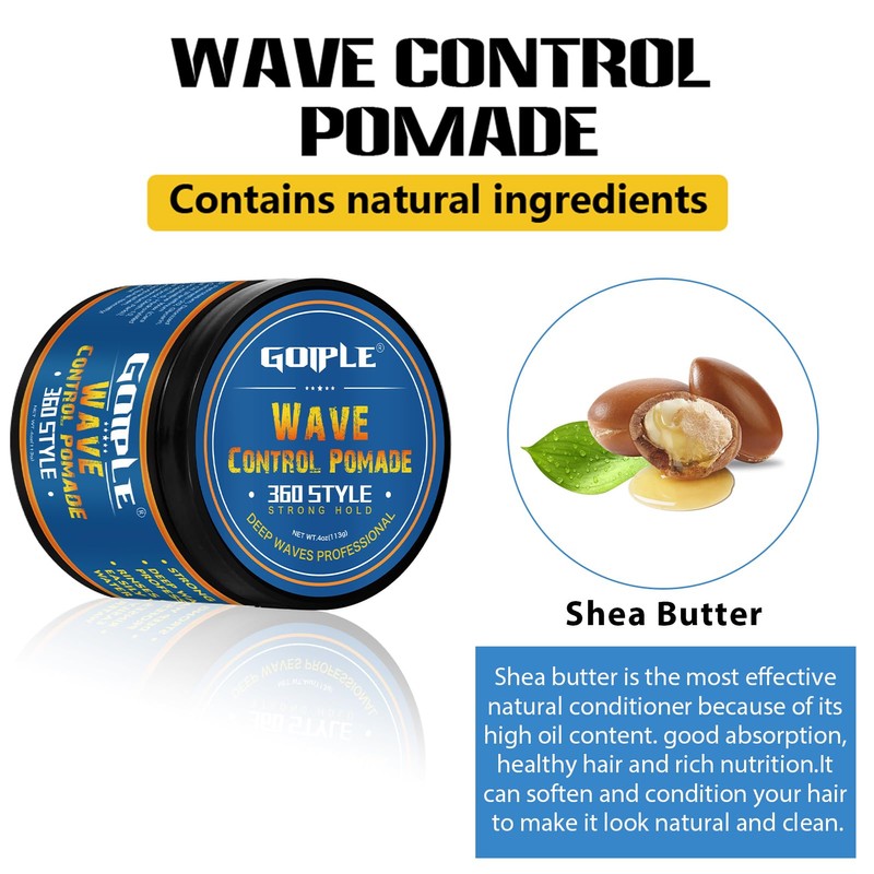 Natural Wave Pomade Strong Hold Easy Wash 360 Wave Training
