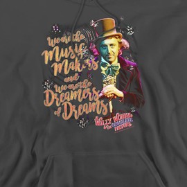 Trevco Willy Wonka And The Chocolate Factory Music Makers Unisex Adult Pull-Over Hoodie, Charcoal, Large