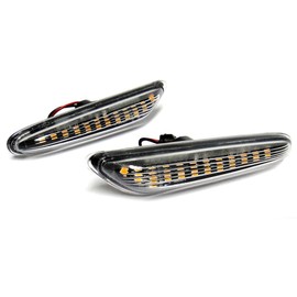 RZG 2x Clear Lens Side Indicator Amber LED Marker Repeater Light For 1 3 5 Series E81 E82 E87 E46 E90 E91 E92 E60 E83 X3