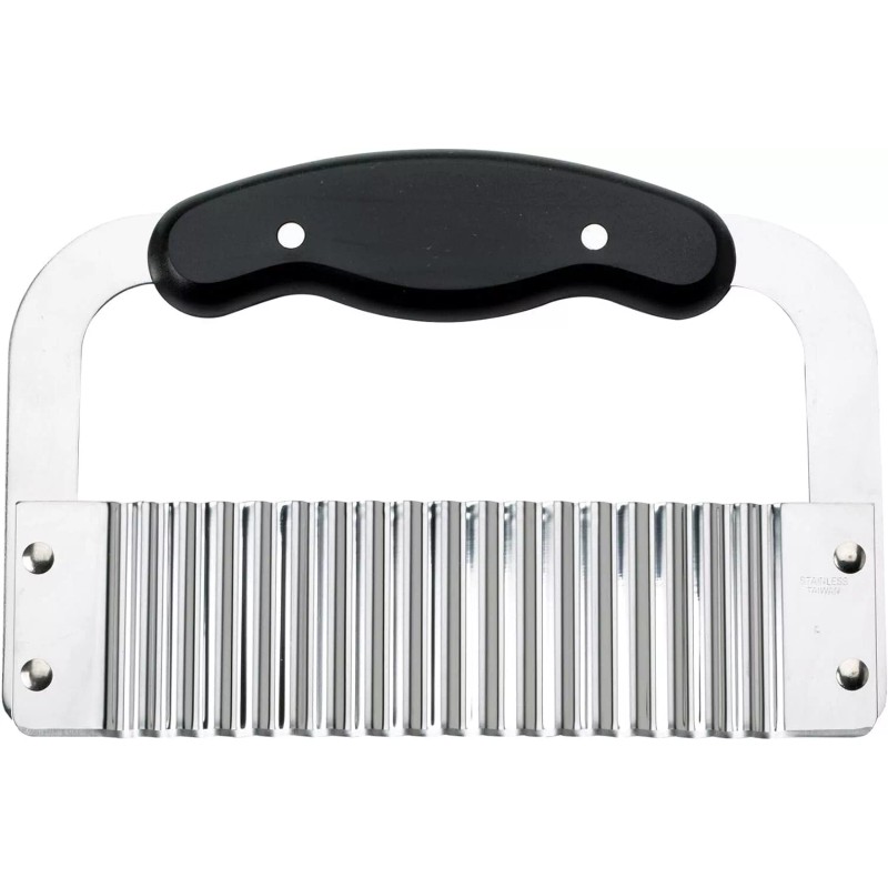 HIC Kitchen Crinkle-Cut Wave Slicer French Fry Vegetable Cutter, Stainless