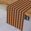 Linen Fall Plaid Table Runner, Thanksgiving Orange and Black Checkered