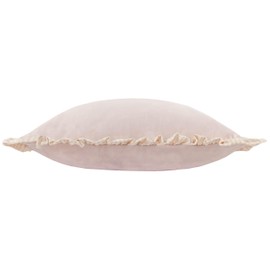 furn. Wylder Solene Ruffle Copricuscino – Velluto Pastello Morbido Bordo A Righe Fodera Decorativa (Rosa – 45x45cm)