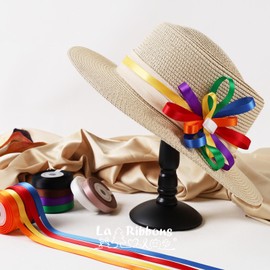 LaRibbons 3/8 Inch 100 Yard Satin Ribbon for Crafts, 10 Yard/Roll 10 Rolls Double Faced Rainbow Satin Ribbon Pack for Gift Wrapping Floral Bouquets