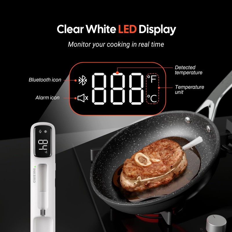 INKBIRD Mini Wireless Meat Thermometer, Bluetooth 5.4,1000ft/305m Ultra Long Connection,