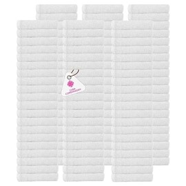 CASA COPENHAGEN-Basics 100 Pack Solid Towel White Premium Wash Cloth Towels- White Face Towels