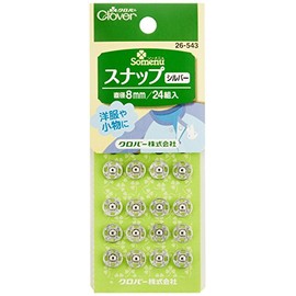 Clover Snap 8mm 24 Pairs Silver 26-543