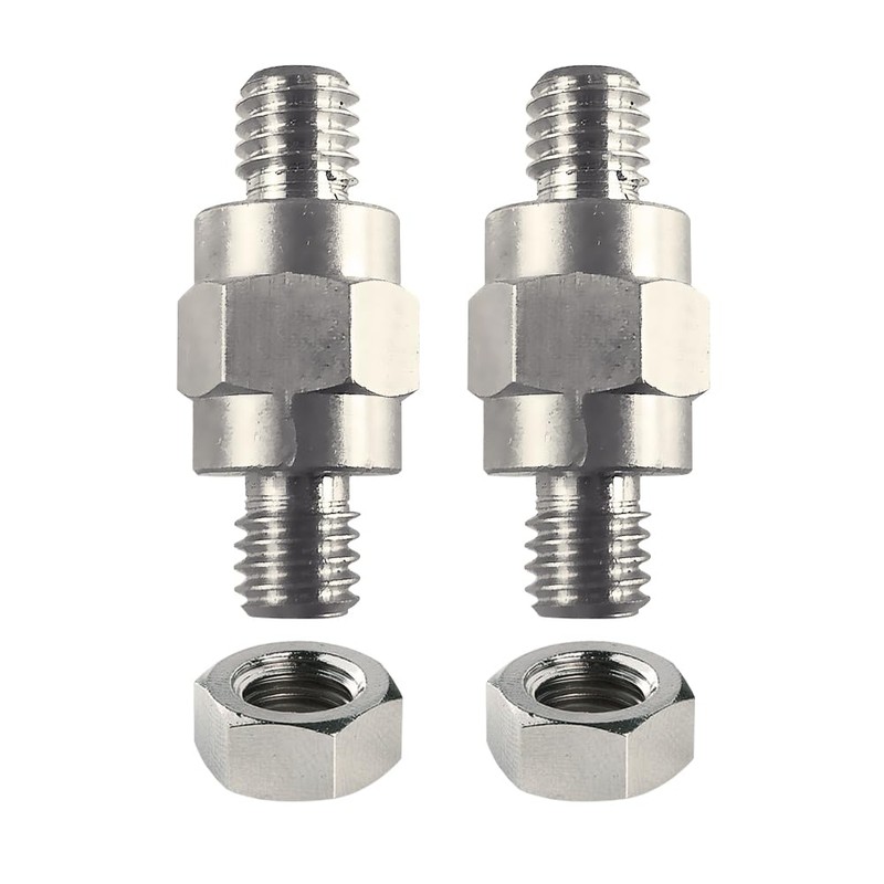 Ampper 3/8"-16 Brass Side Post Battery Terminal Stud Bolts, Nickel