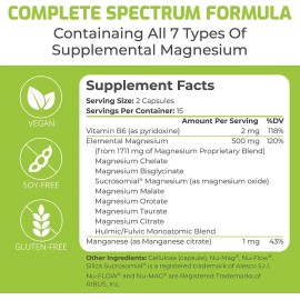 Magnesio Complejo BiOptimizers Cpsulas Sin Sabor Libre Gluten Vegano 30 Unidades