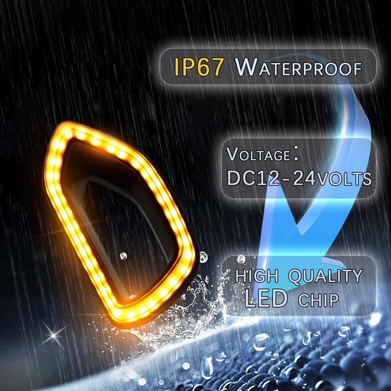 PGTOPONE Switchback White/Amber LED Front Grille Light Daytime Running Lamp