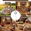 3 PCS Large Serving Spoons Stainless Steel Serving Utensils (Silver)