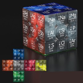 Periodensystem Zauberwürfel Chemische Elemente, Speed Zauberwürfel 3x3 Speed Cube, Original Speedcube Stickerless, Cube Element Würfel, Puzzle Cube Spielzeug für Kinder und Erwachsene