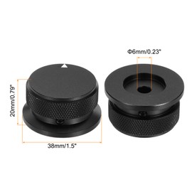 QUARKZMAN Aluminium Potentiometer Knobs 1/4 Inch (6 mm) Rotary Knob Guitar Knobs Universal Volume Tone Control Knobs with Arrow Indicator Volume Control for Guitar Bass 13/16 Inch Black Pack of 2