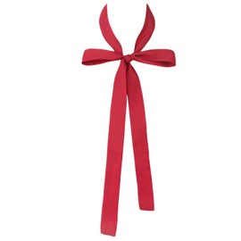 Mantieqingway Scarf for Women, Solid Color Satin Ribbon Tie Neckerchief Accessory for Wedding, Cosplay, Party (Red)