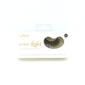 Laflare 3D 100% REAL MINK Eyelashes, Luxurious Hand-made, Light, Natural, Long Lasting, Easy to Apply False Lashes (K31)
