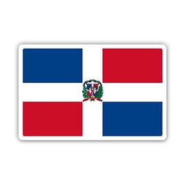 Squiddy Dominican Republic Flag Dominicana Country Pride - Vinyl Sticker (7" Wide)
