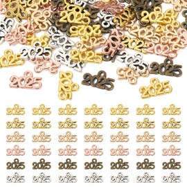 FASHEWELRY - Colgantes de graduación 2024 2025, estilo tibetano, 2024, 2025, número de aleación, 2024, 2025, años para fabricación de joyas, collares, aretes, pulseras, gorra de graduación, borla,