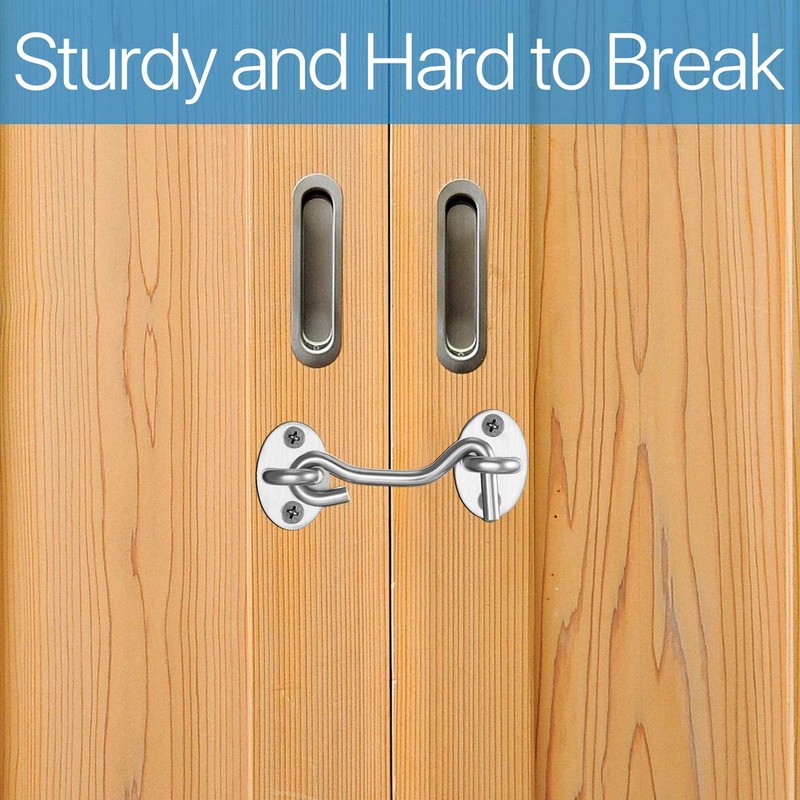 Hook and Eye Latch, 3 Pack Barn Door Latch, Heavy