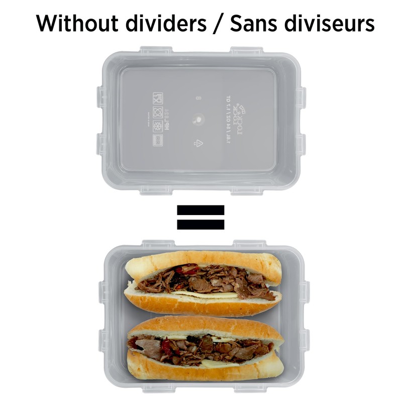 Starfrit LocknLock Plastic Divided Lunch Container - Removable Divider -