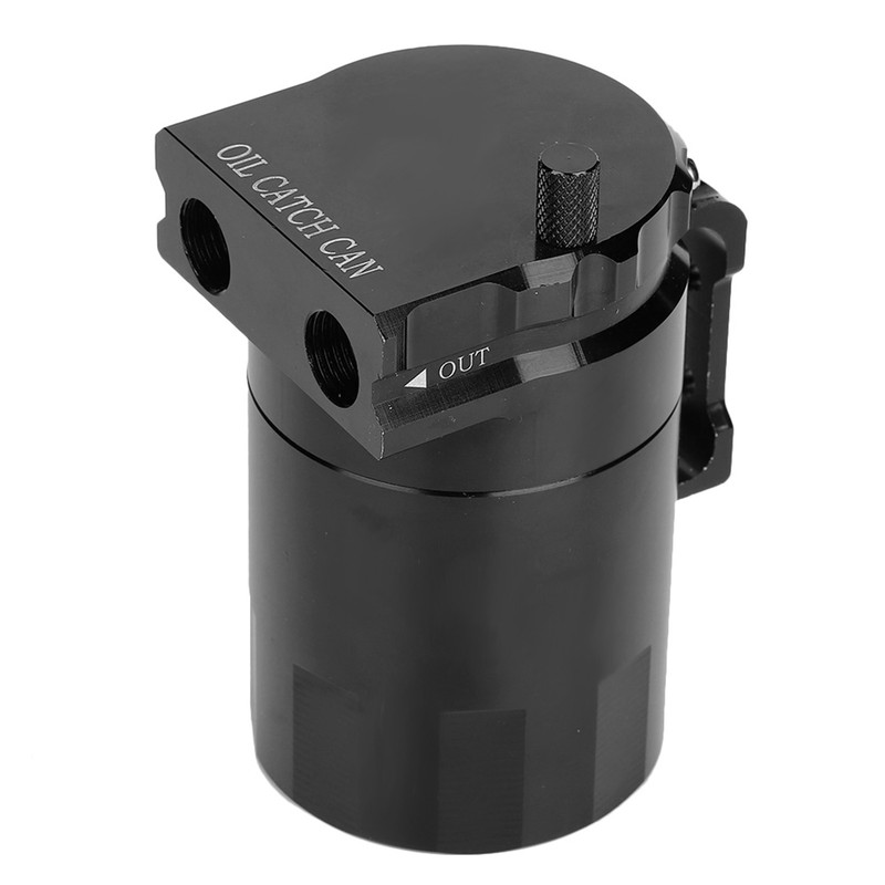 Universal Oil Catch Can Kit 300ML Reservoir Tank Engine Black