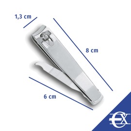 EUROXANTY Precision Nail Clippers | Nail Clippers with Mushrooms | Nail Clippers for Hands and Feet | Nail Clippers Manicure | Hand Trimmer | Straight Nail Clippers | Silver