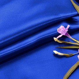 P Pothuiny 5 Yards x 60 Inch Wide Royal Blue Satin Fabric by The Yard, Silky Charmeuse Satin Fabric for Bridal Wedding Dress Decor DIY Apparel Crafts