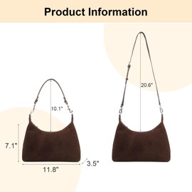 MoreFarther Women'S Shoulder Bag, Crossbody Bag In Cowhide And Suede, Suede Brushed Women'S Handbag With 2 Detachable Shoulder Straps (Brown)