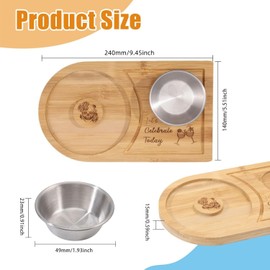 GLOBLELAND Margarita Salt Rimmer Set 4.7" Rims Bamboo Wood Glass Rimmer with Stainless Steel Bowl Sugar Salt Rimmer Bartender Tool for Cocktail and Margarita for Bar Pub Party