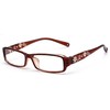4sold (TM Slim Blume Lesebrillen Retro Black, Brown dunkelbraun +1.5