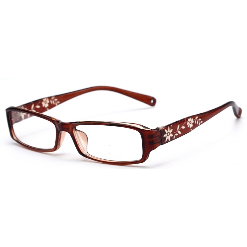 4sold (TM Slim Blume Lesebrillen Retro Black, Brown dunkelbraun +1.5