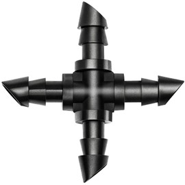 TTioDri 40 Pack Drip Irrigation 1/4" Barbed Cross Tee Fittings, Drip Line Barbed Cross Tee Connectors for 1/4 Inch Irrigation Tubing Micro Irrigation Connection Parts for Garden Sprinkler Systems