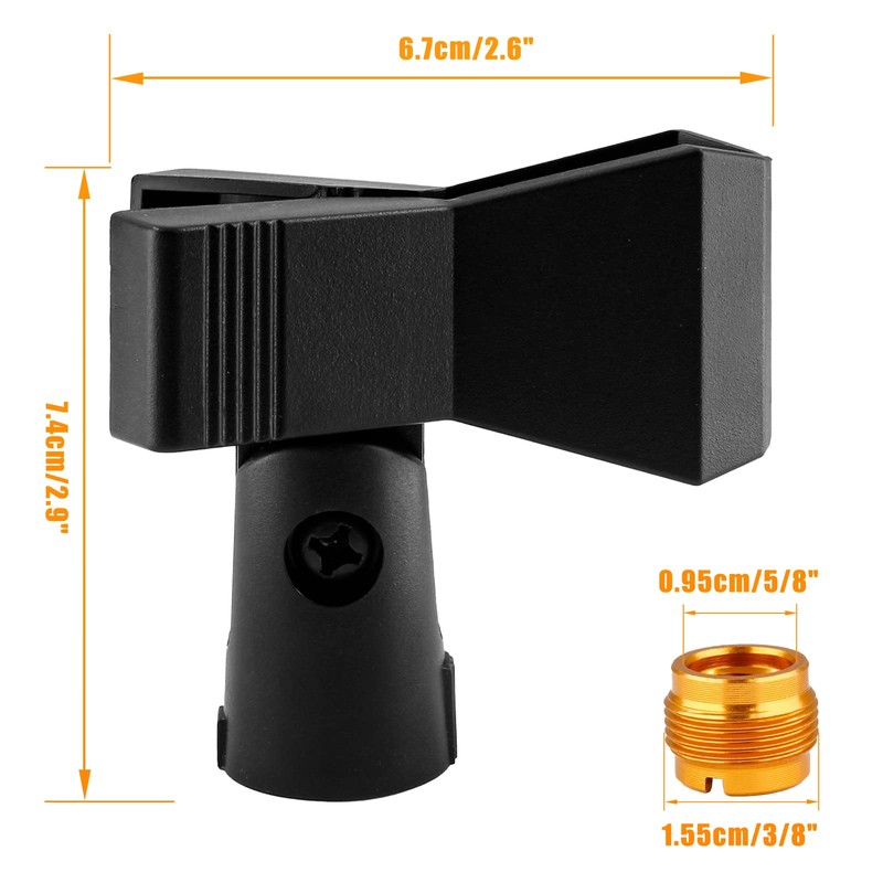 Coufce Universal Microphone Clip Holder, Adjustable Mic Butterfly Clip With
